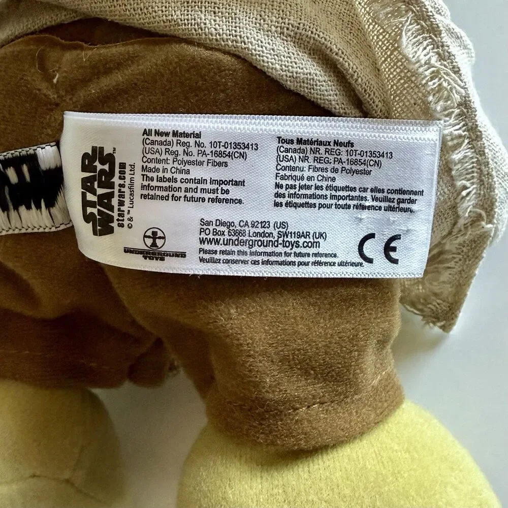 Disney Star Wars Yoda Felt with Linen Jacket Stuffed Animal 9 Inches Tall - READ